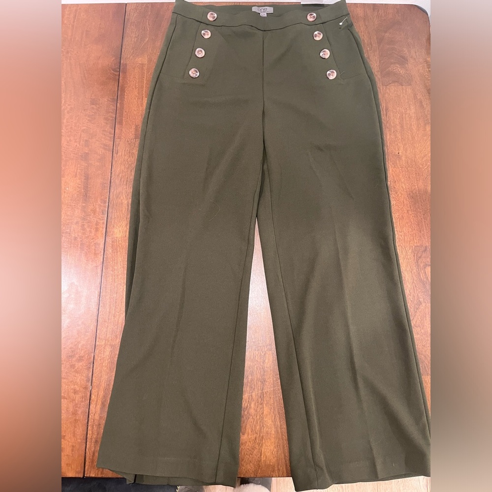 One by Chapter One Green Pull on Dress pants